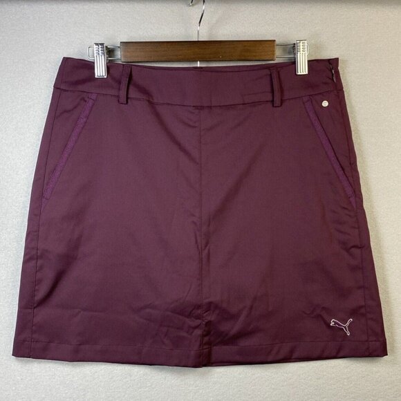 Puma Cell Skort Womens Size 8 Burgundy Red Skirt Golf Stretch UPF 50+ NWT $65‎ - Picture 1 of 15